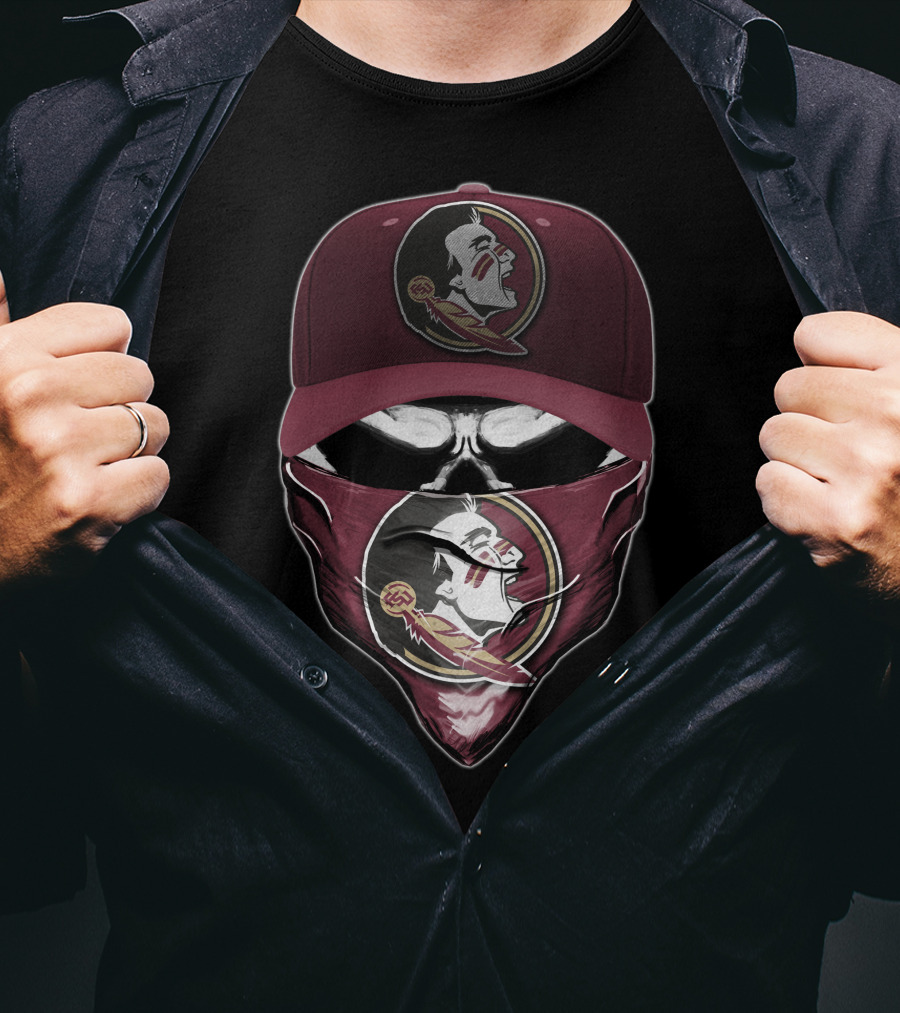 Florida State Seminoles Skull Bandana And Cap T-Shirt