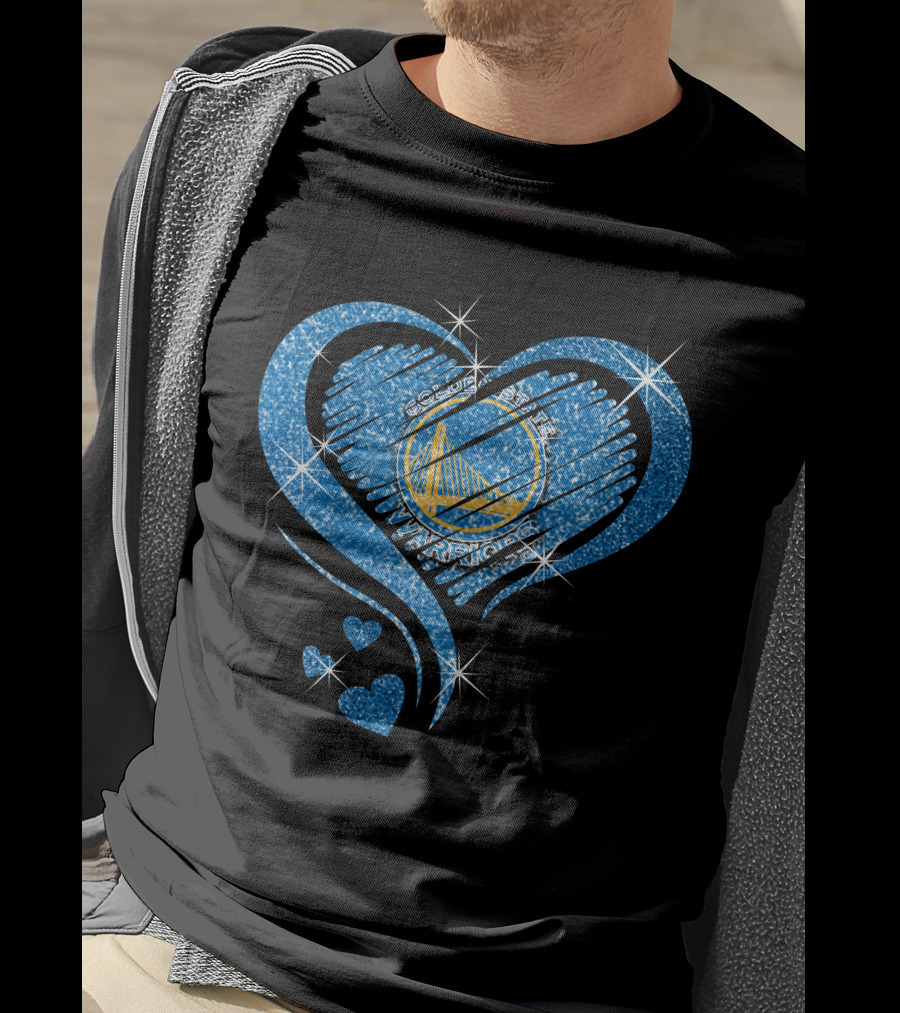 Heart Diamond Golden State Warriors Sparkle T-Shirt