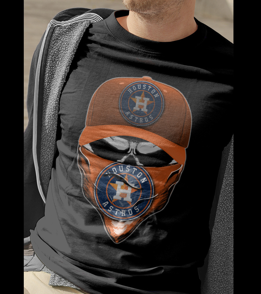 Houston Astros Skull Cap With Logo Bandana T-Shirt