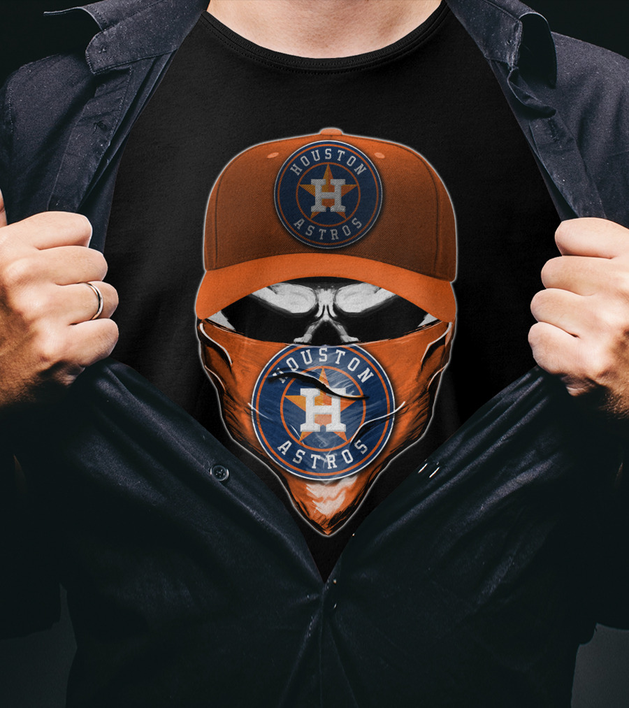 Houston Astros Skull Cap With Logo Bandana T-Shirt