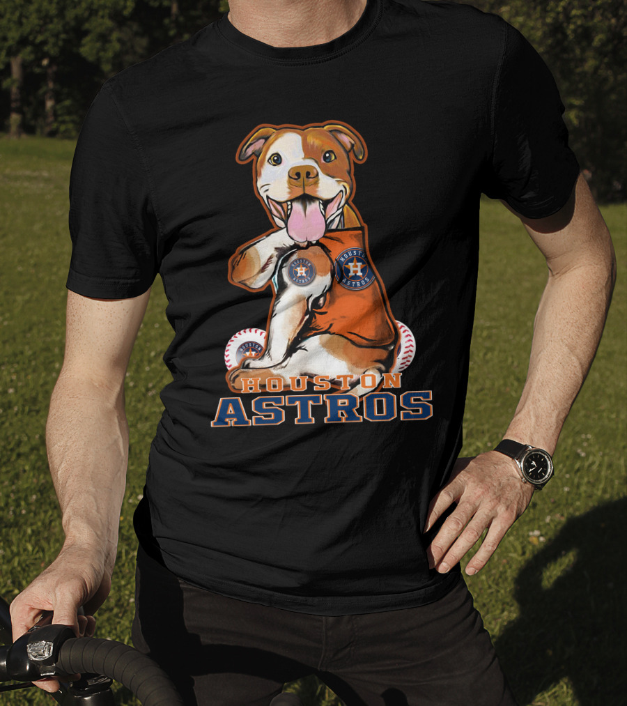Houston Astros Baseball Pitbull T-Shirt