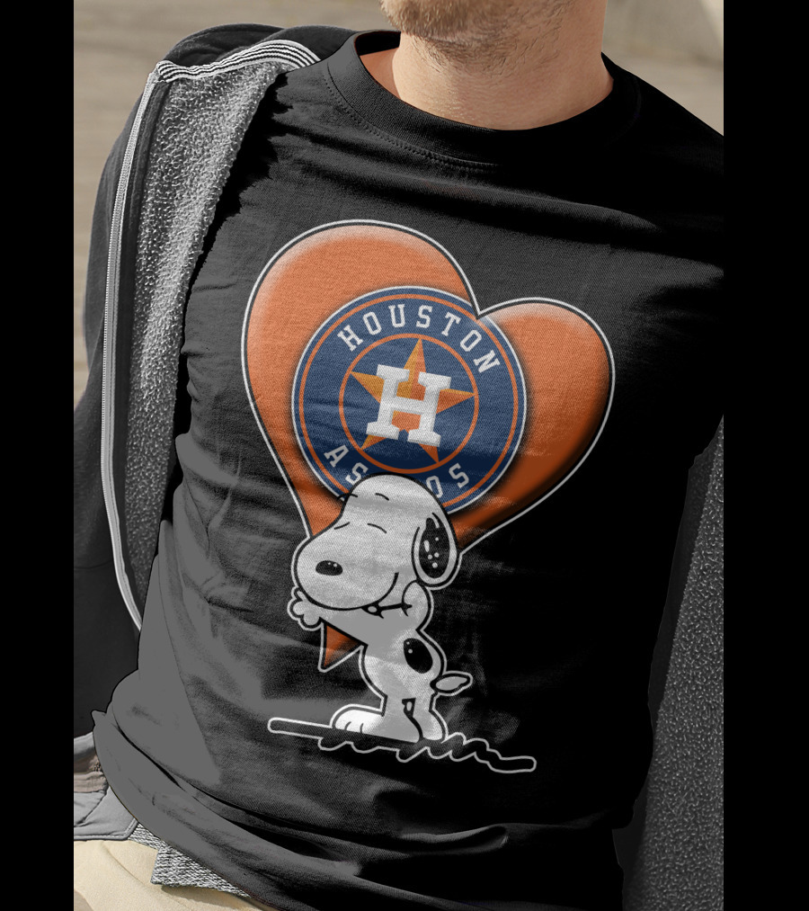 Snoopy Hugging Houston Astros Heart T-Shirt