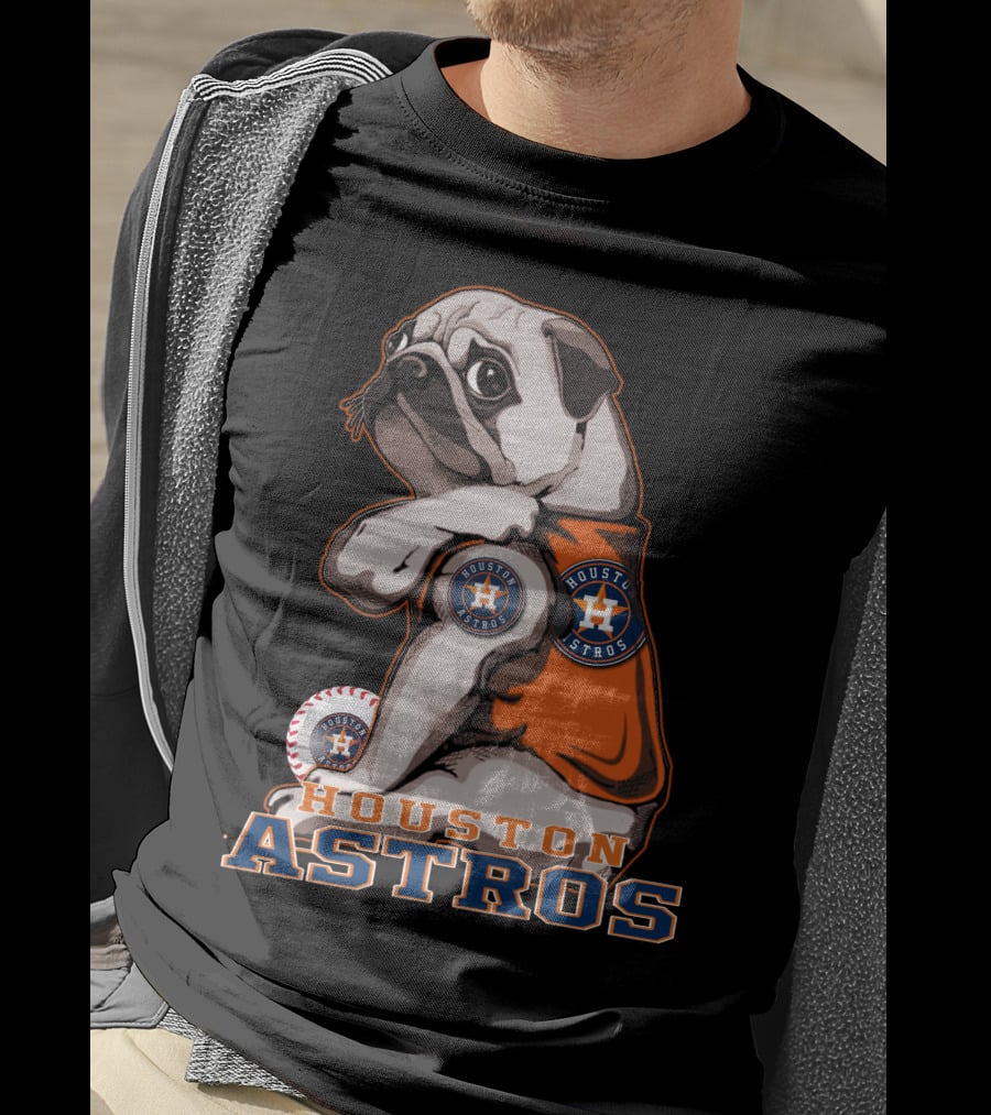 Houston Astros Pug Baseball Fan T-Shirt