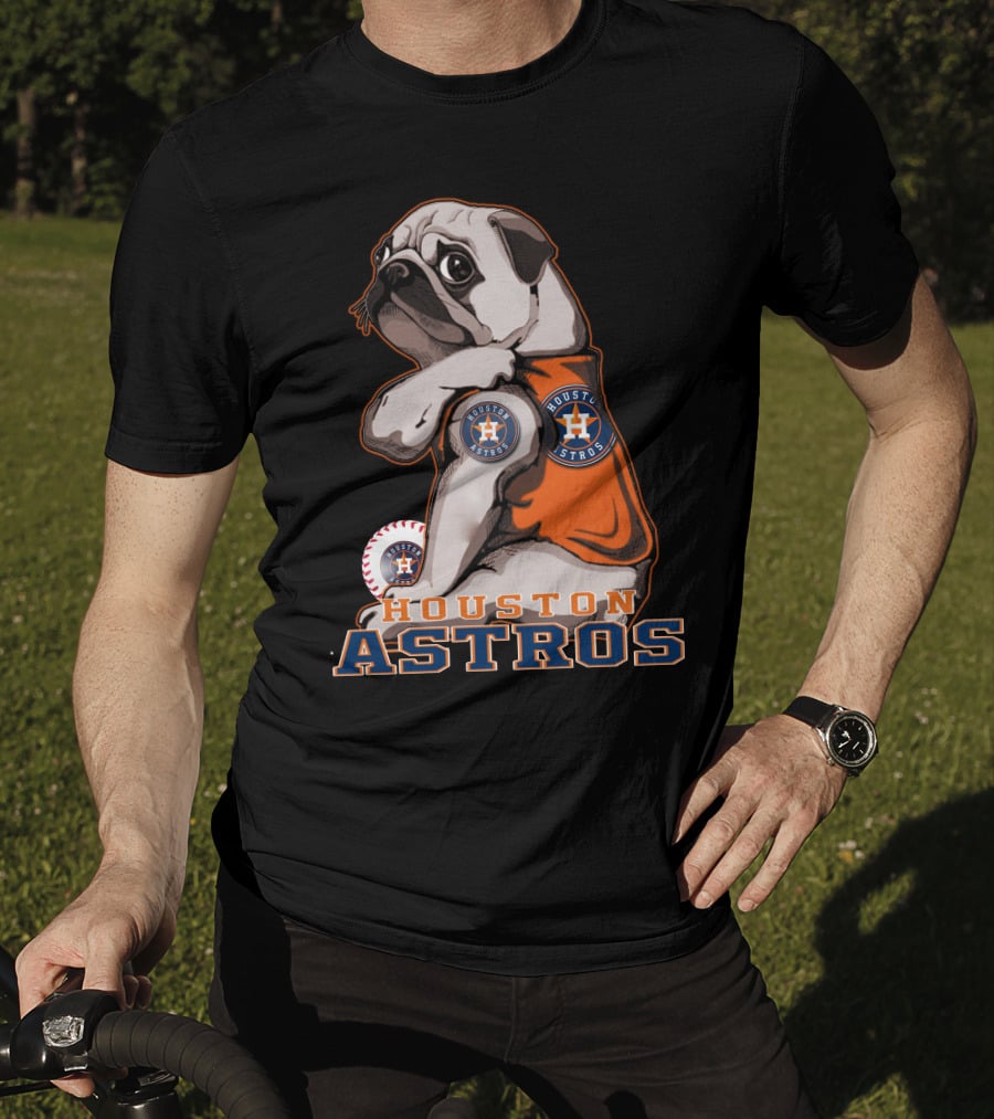 Houston Astros Pug Baseball Fan T-Shirt