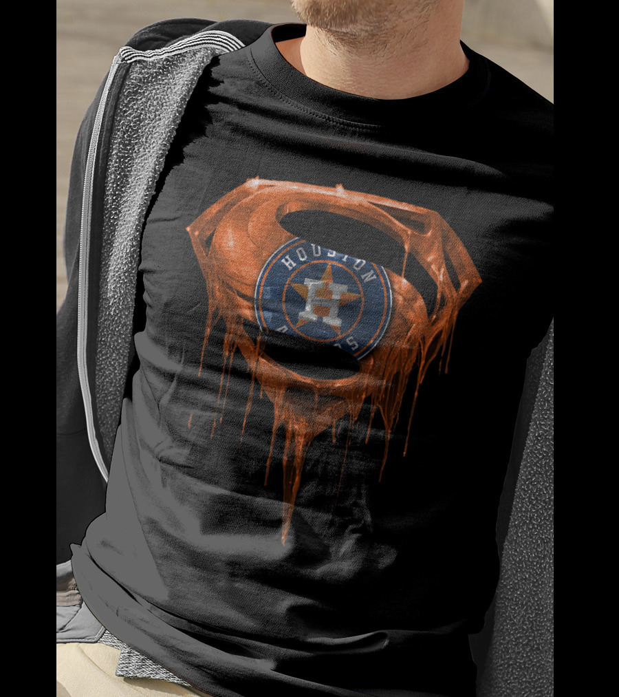 Houston Astros Superman Logo Dripping T-Shirt