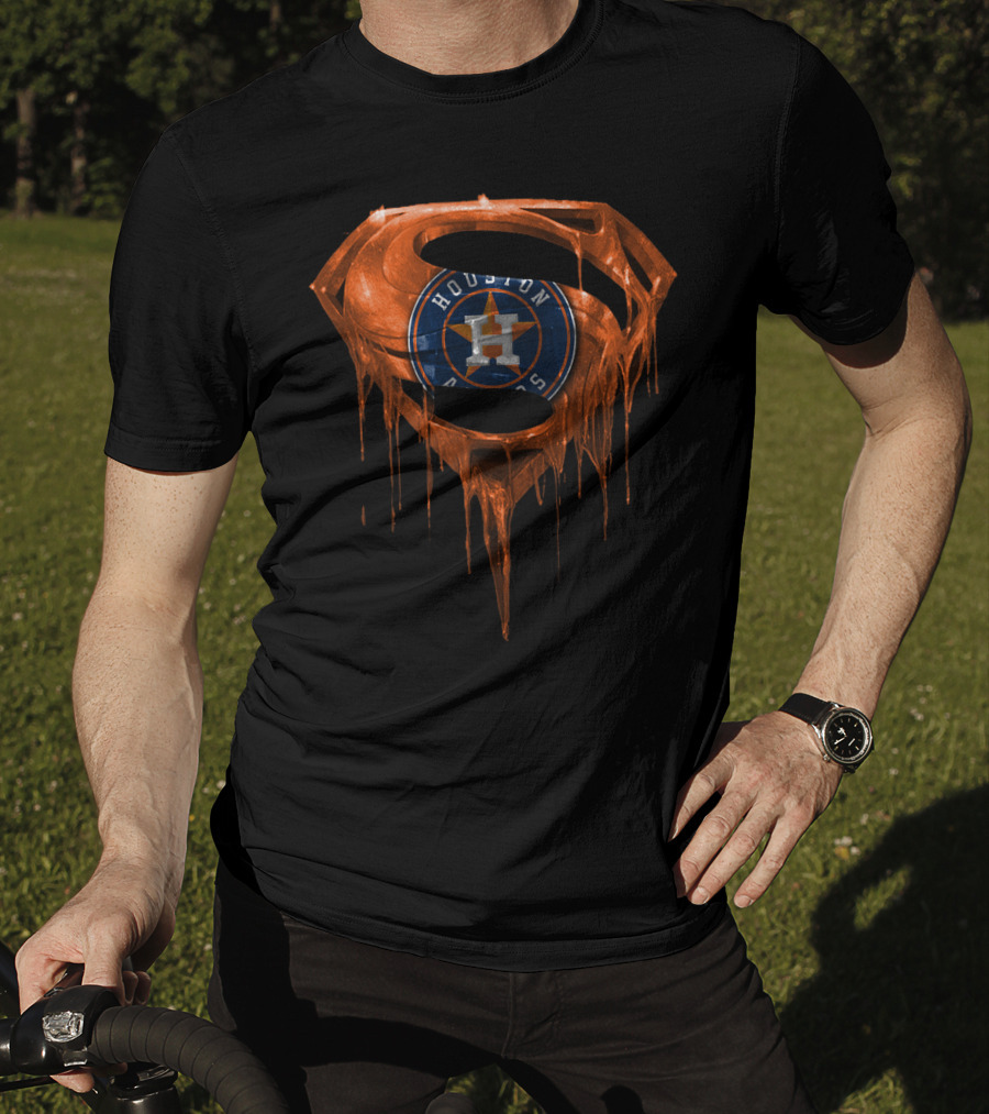 Houston Astros Superman Logo Dripping T-Shirt