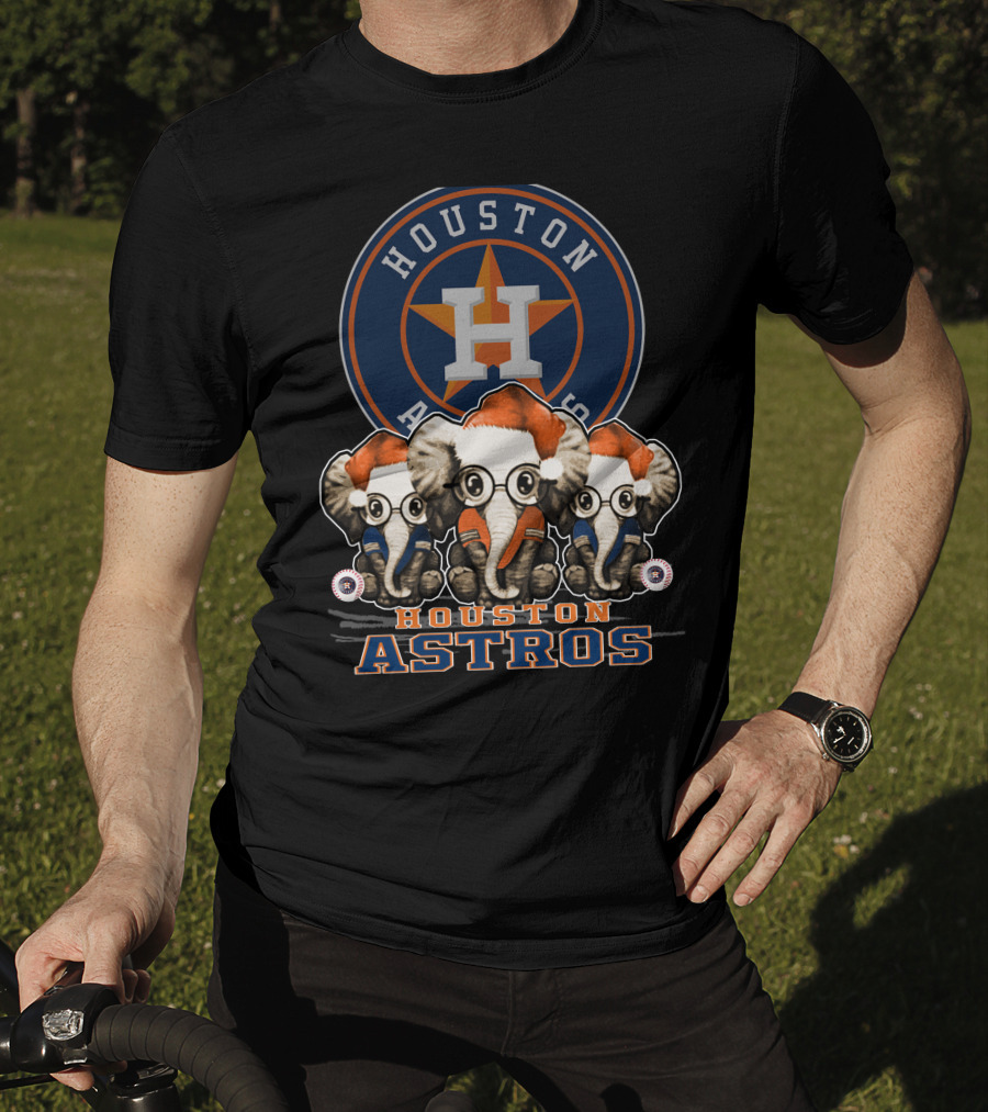 Houston Astros Christmas Elephants T-Shirt