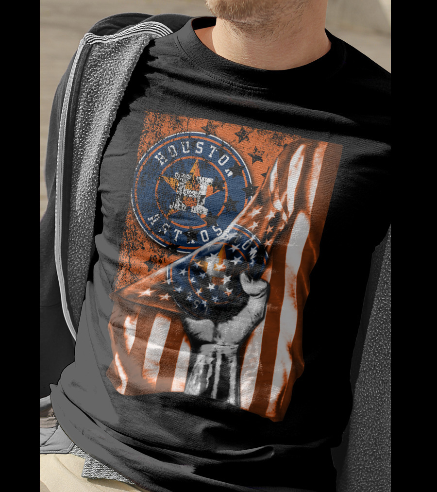 Houston Astros Vintage Flag Symbol With Bold Stars And Stripes T-Shirt