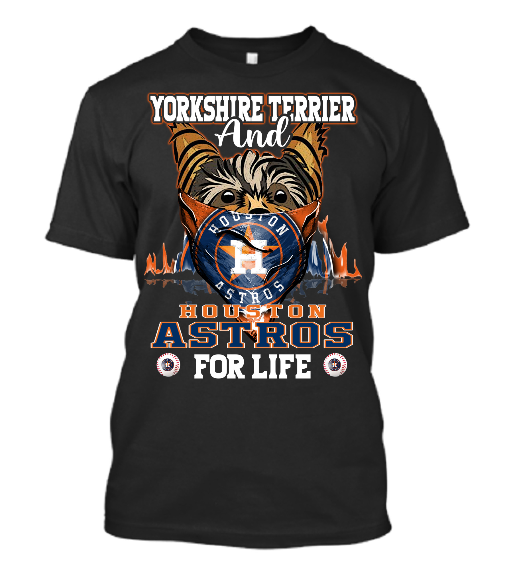 Yorkshire Terrier And Houston Astros For Life T-Shirt