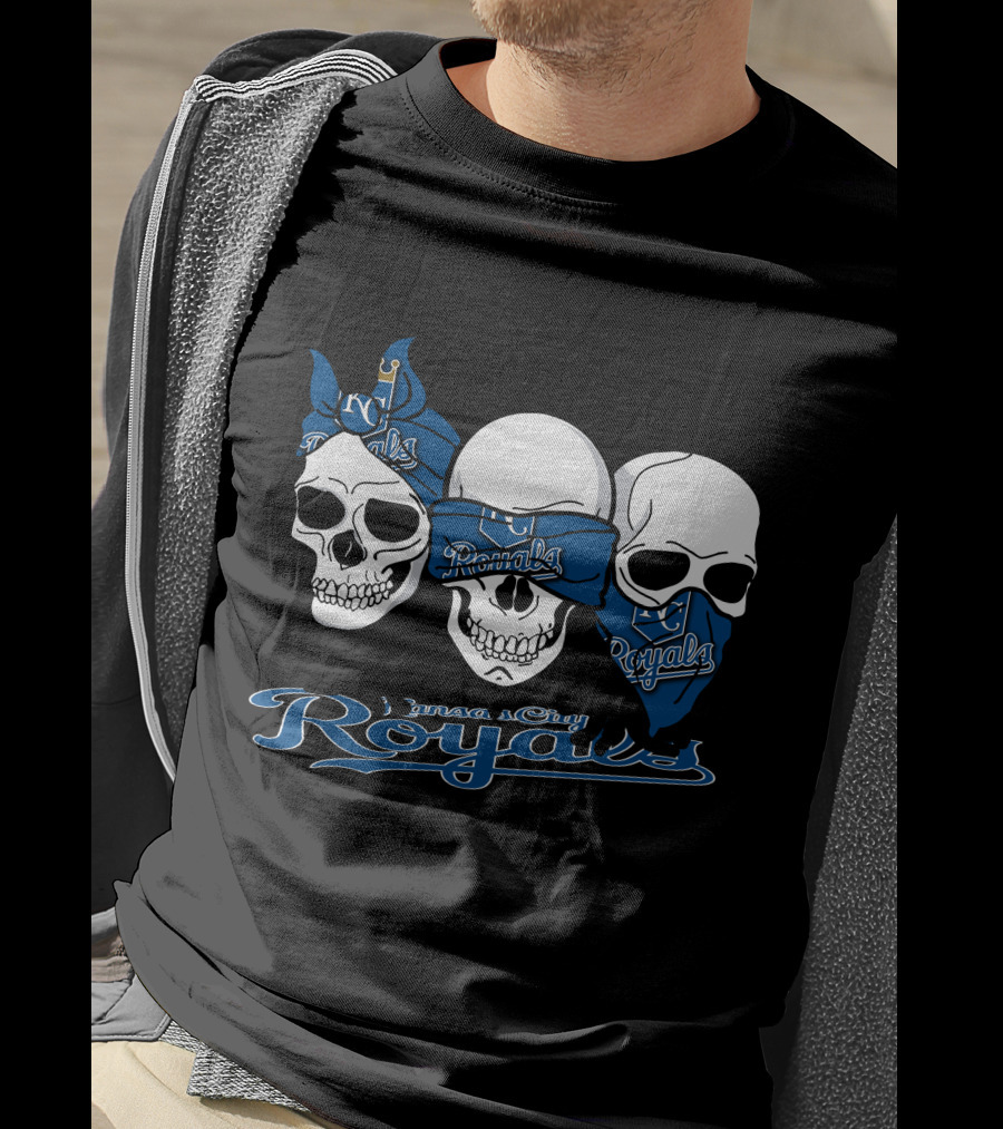3 Skull Kansas City Royals Bandana T-Shirt