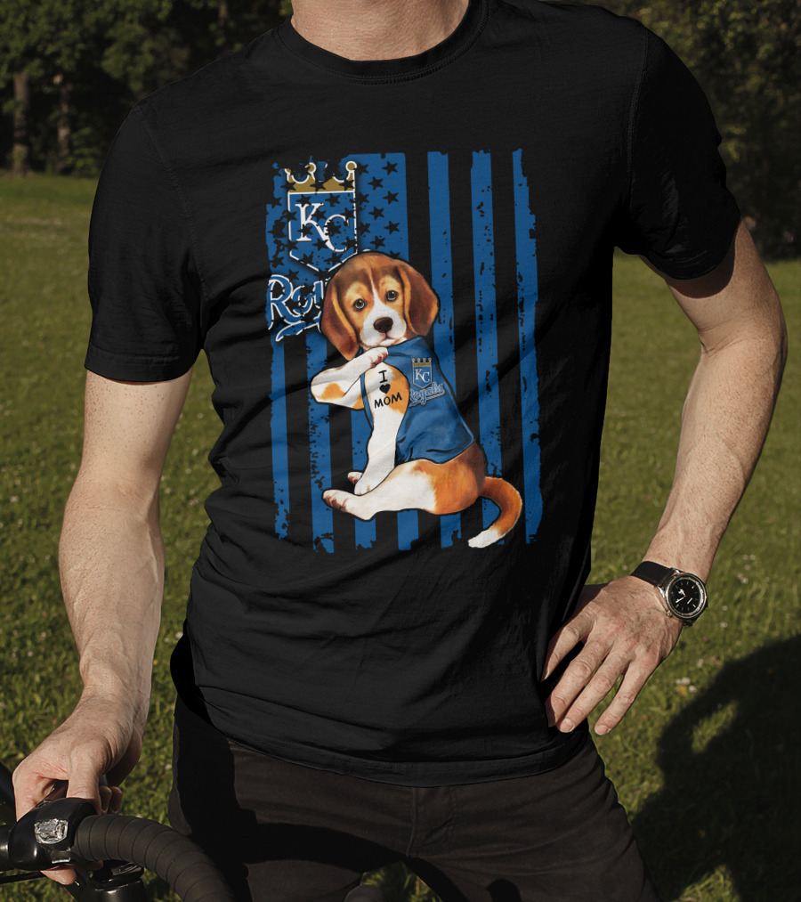 KC Royals Beagle I Love Mom T-Shirt