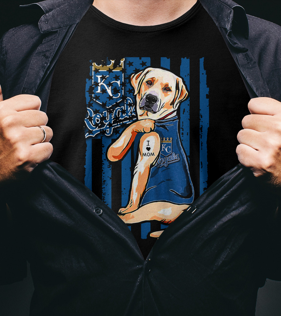 Labrador Retriever KC Royals I Love Mom T-Shirt