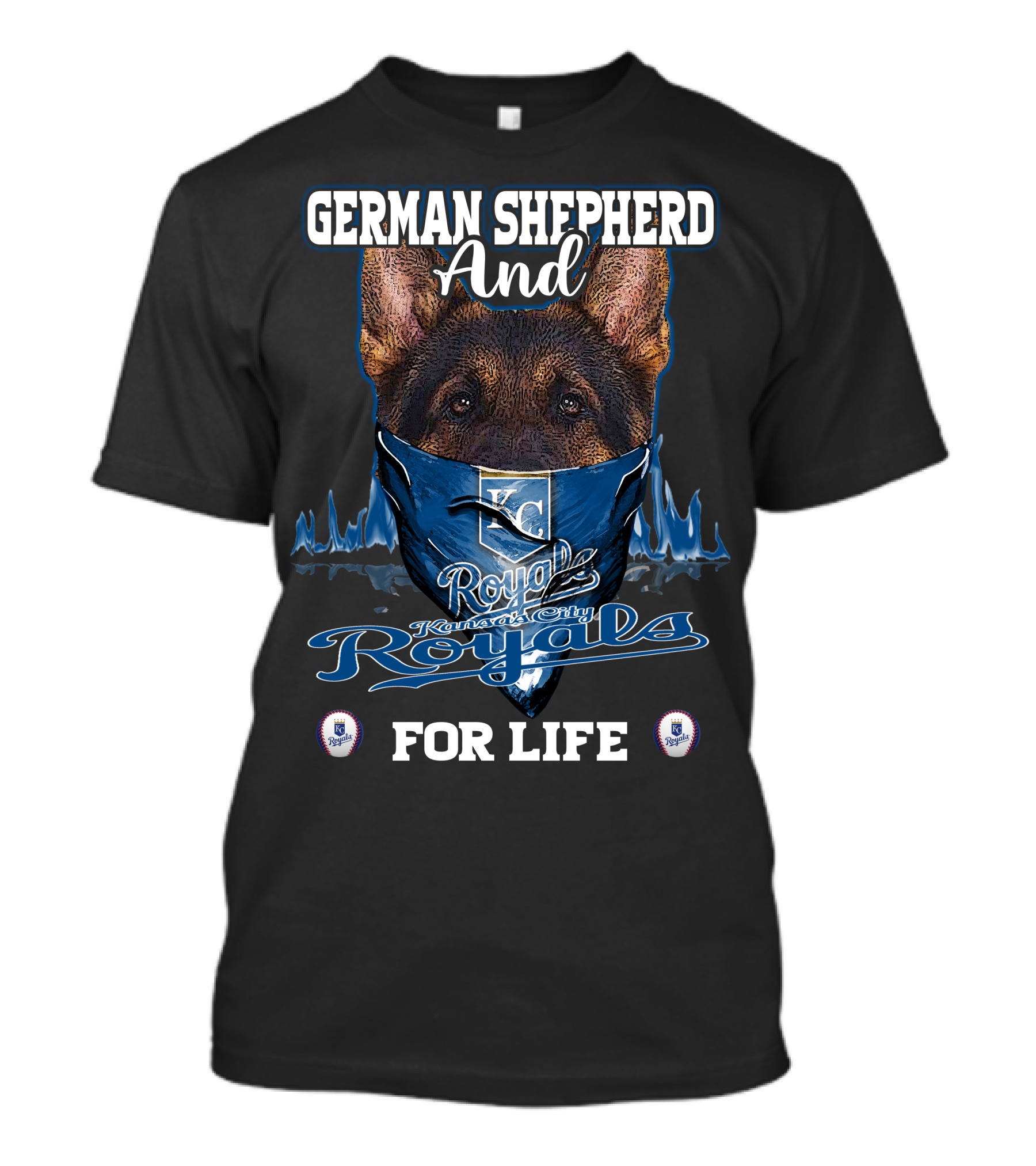 German Shepherd And Kansas City Royals For Life T-Shirt