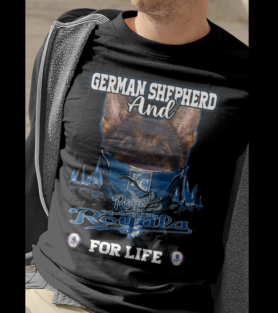 German Shepherd And Kansas City Royals For Life T-Shirt