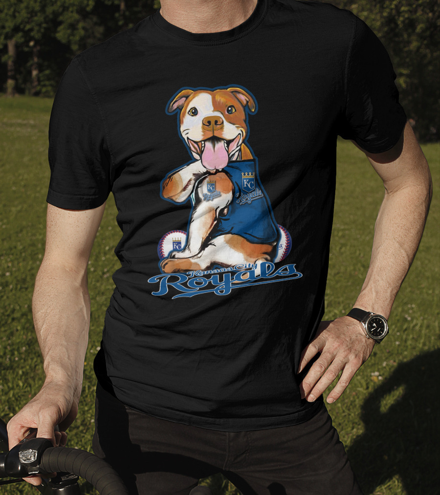 Kansas City Royals Pittbull Mascot Playful Baseball T-Shirt