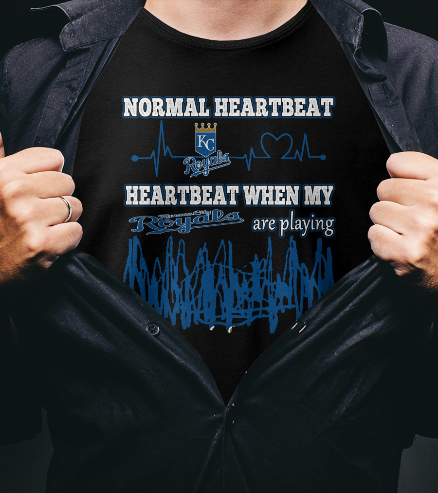 Normal Heartbeat Kansas City Royals Heartbeat When My Royals Are Playing T-Shirt