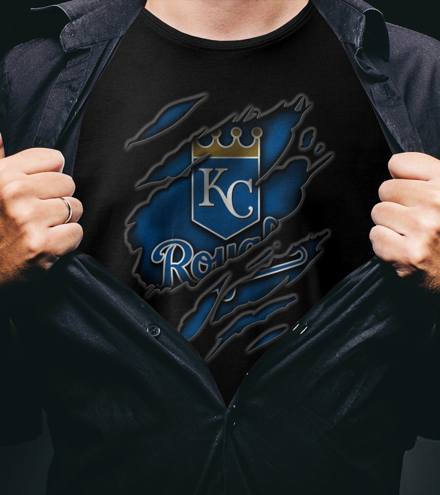 Torn KC Royals Blue Claw Marks T-Shirt