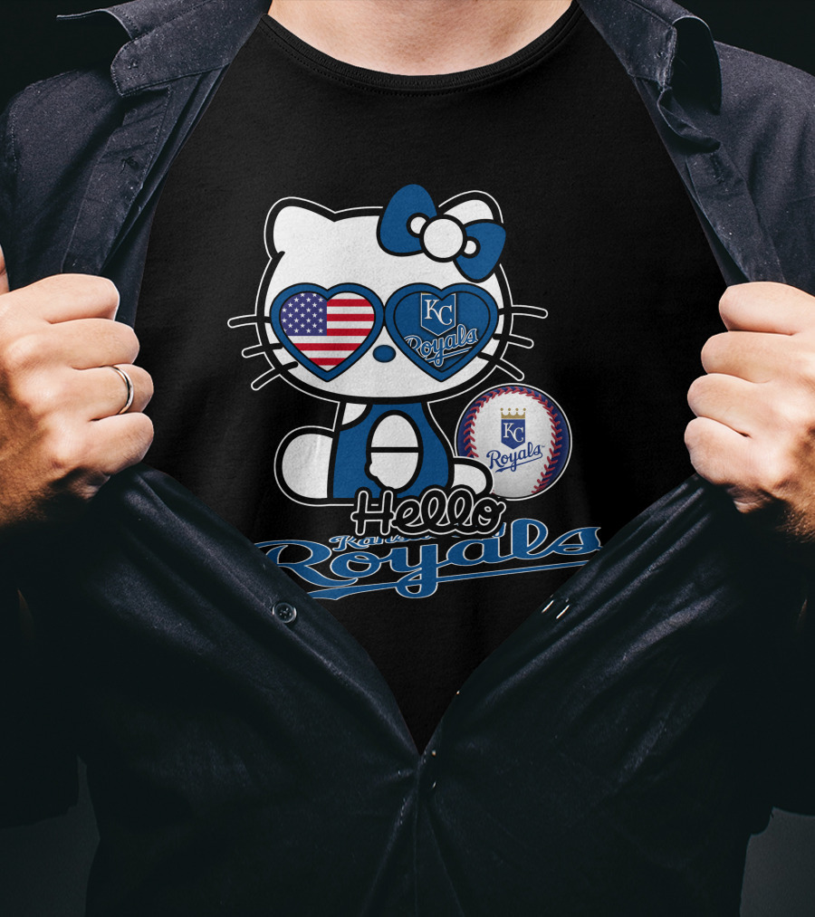 Hello Kitty Kansas City Royals USA Baseball T-Shirt