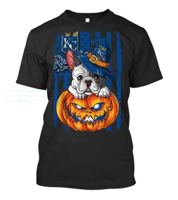Hlw Bulldog KC Royals Halloween Pumpkin T-Shirt