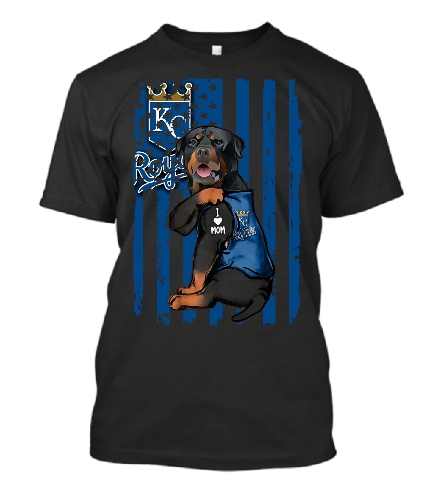 Rottweiler I Love Mom Kansas City Royals Fan T-Shirt