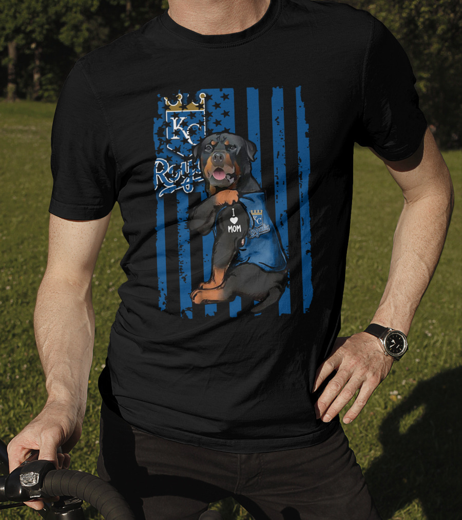 Rottweiler I Love Mom Kansas City Royals Fan T-Shirt