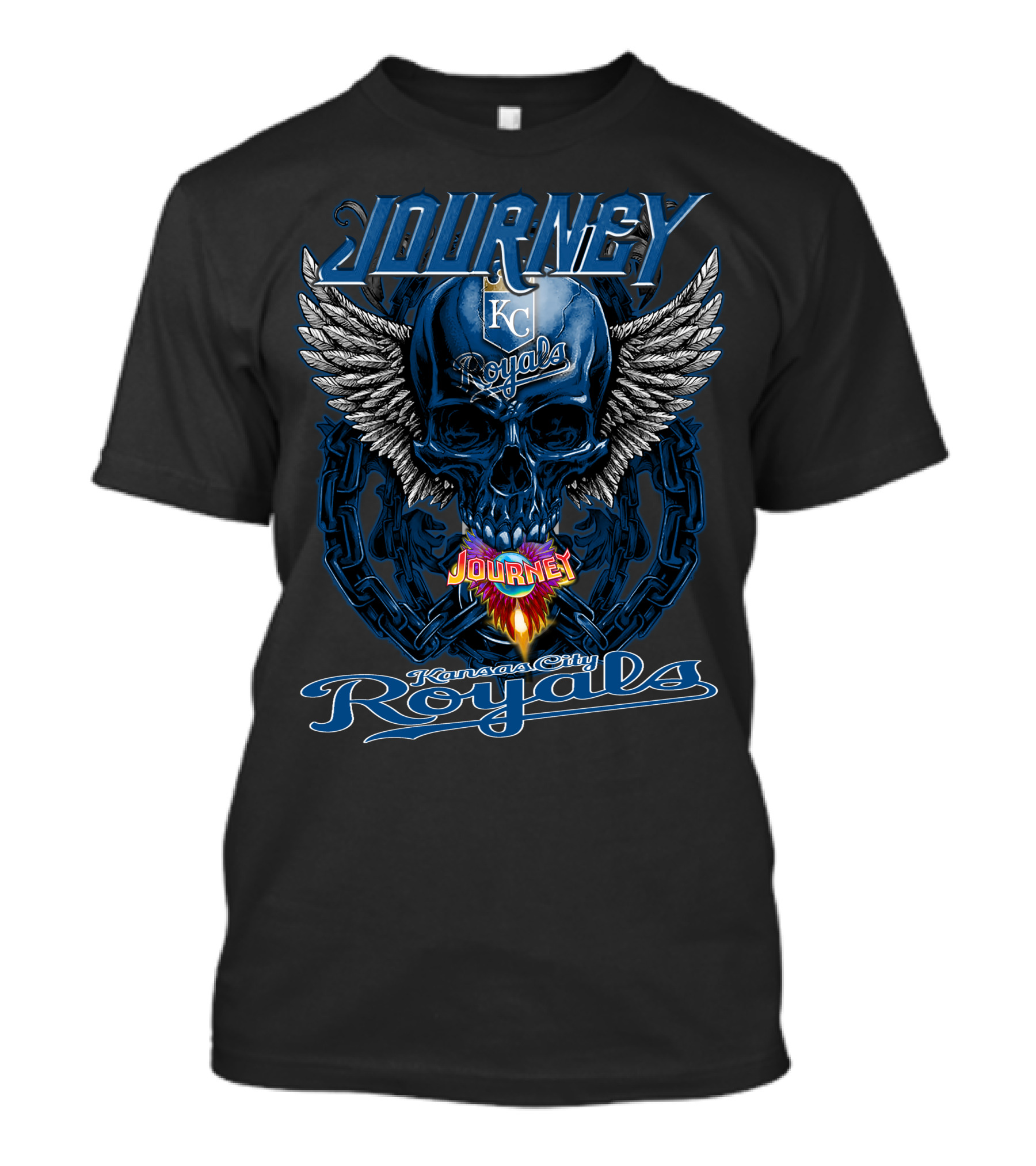 Journey Kansas City Royals Skull Wings T-Shirt