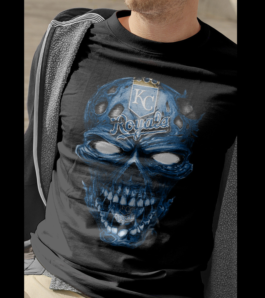 Skull KC Royals Blue Face T-Shirt