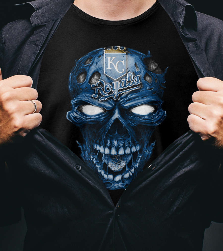 Skull KC Royals Blue Face T-Shirt