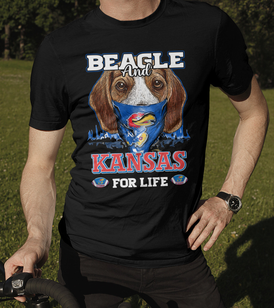 Beagle And Kansas Jayhawks For Life T-Shirt