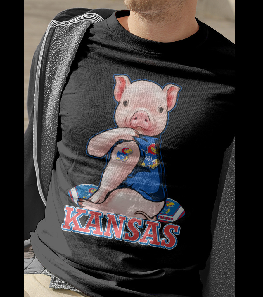 Kansas Pig Jayhawks KU Football Fan T-Shirt