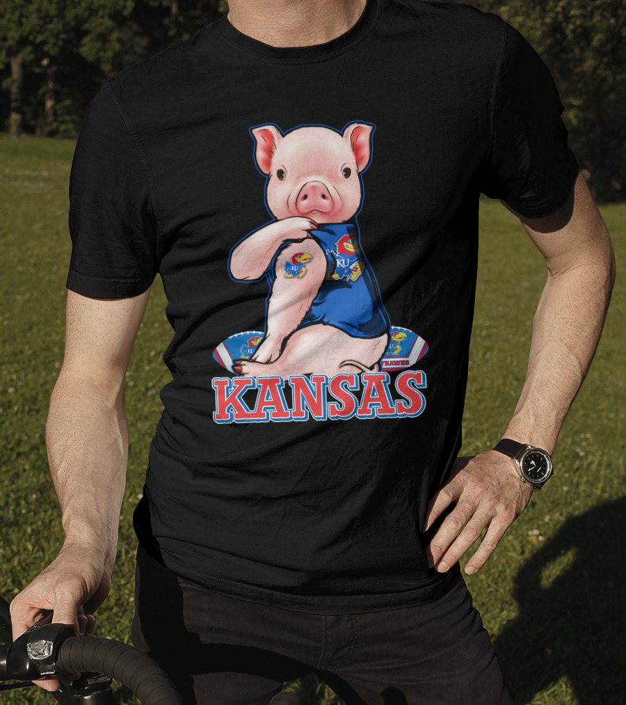 Kansas Pig Jayhawks KU Football Fan T-Shirt