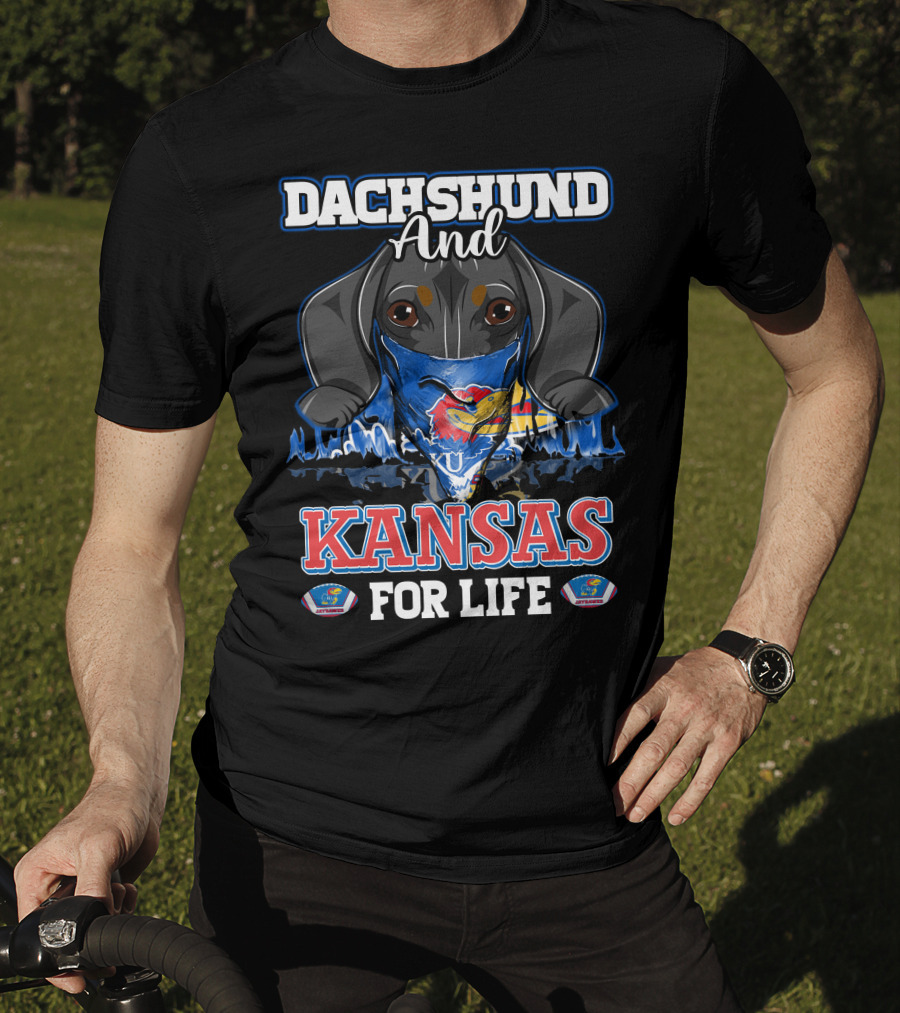 Dachshund And Kansas For Life Jayhawks KU Spirit T-Shirt