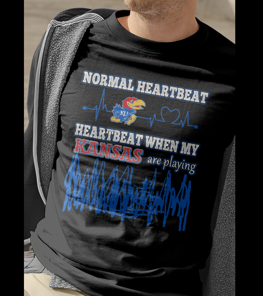 Normal Heartbeat Heartbeat When My Kansas Jayhawks Are Playing T-Shirt