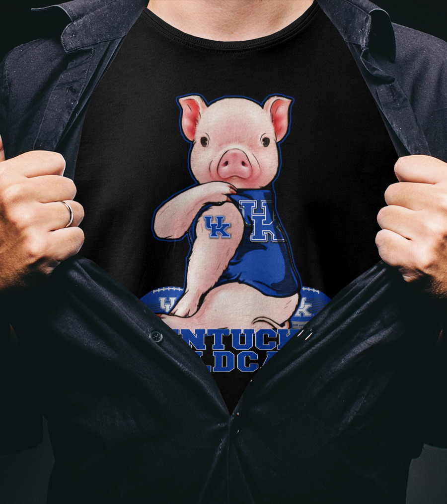 Pig Wearing Kentucky Wildcats Football Jersey T-Shirt