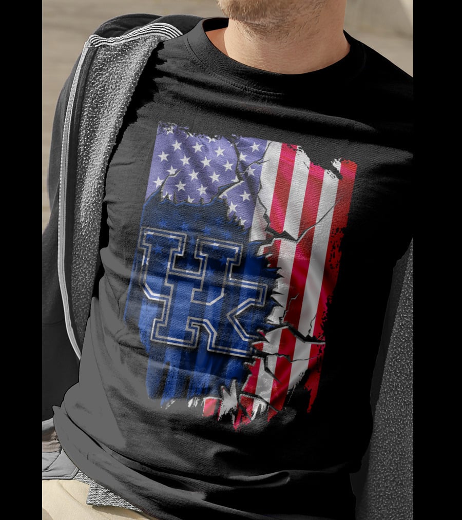 Kentucky Wildcats American Flag Torn T-Shirt