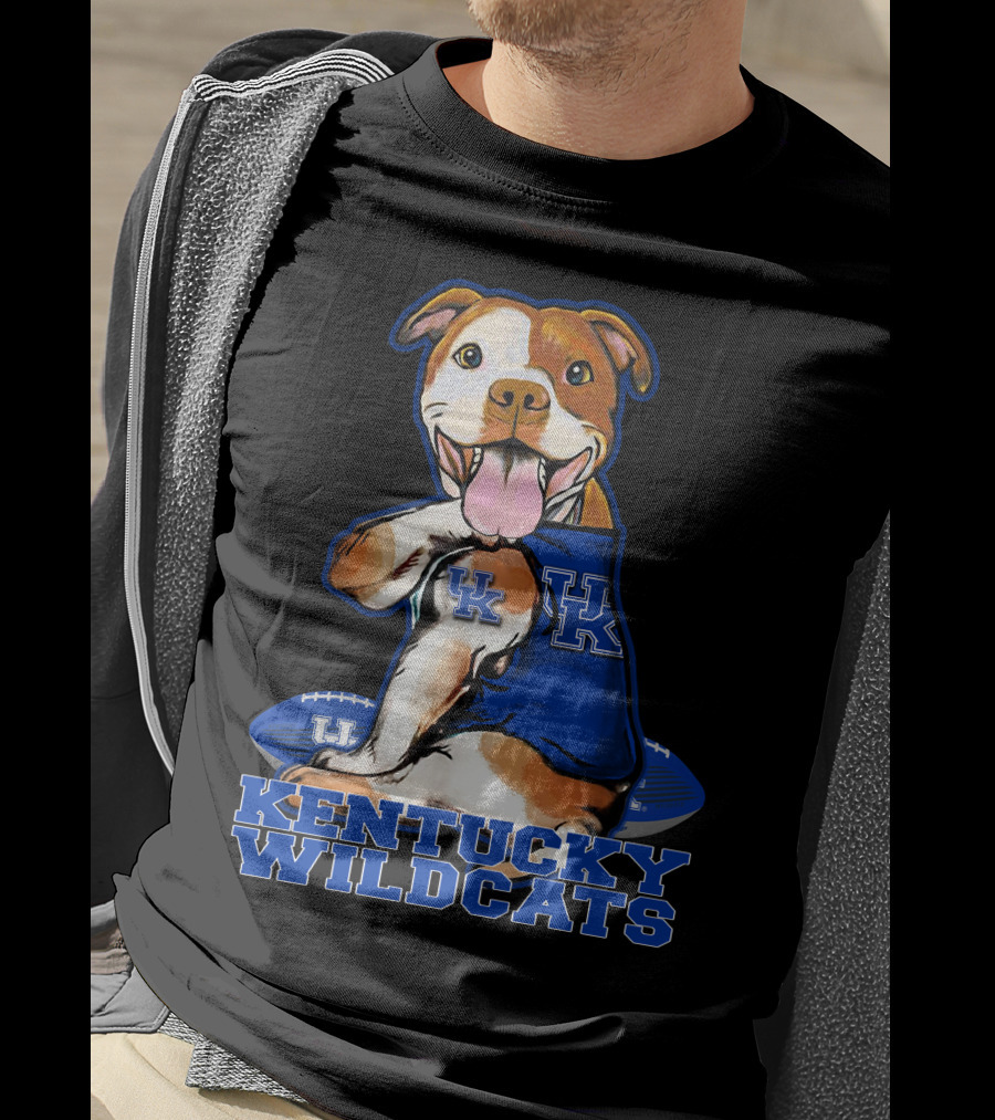 Kentucky Wildcats UK Pitbull Football Fan T-Shirt