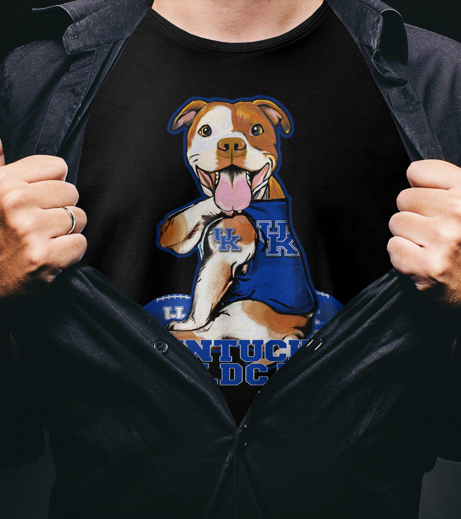 Kentucky Wildcats UK Pitbull Football Fan T-Shirt