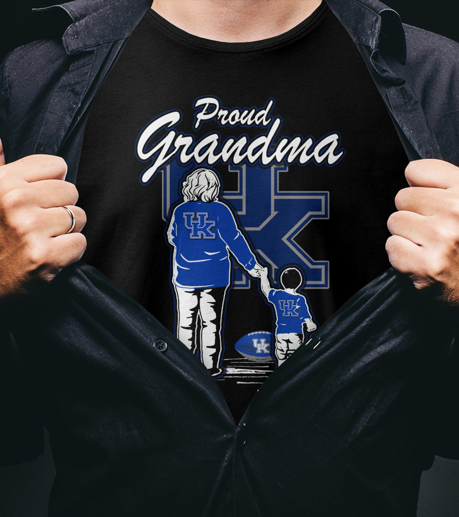 Proud Grandma Kentucky Wildcats UK Family Football Fan T-Shirt