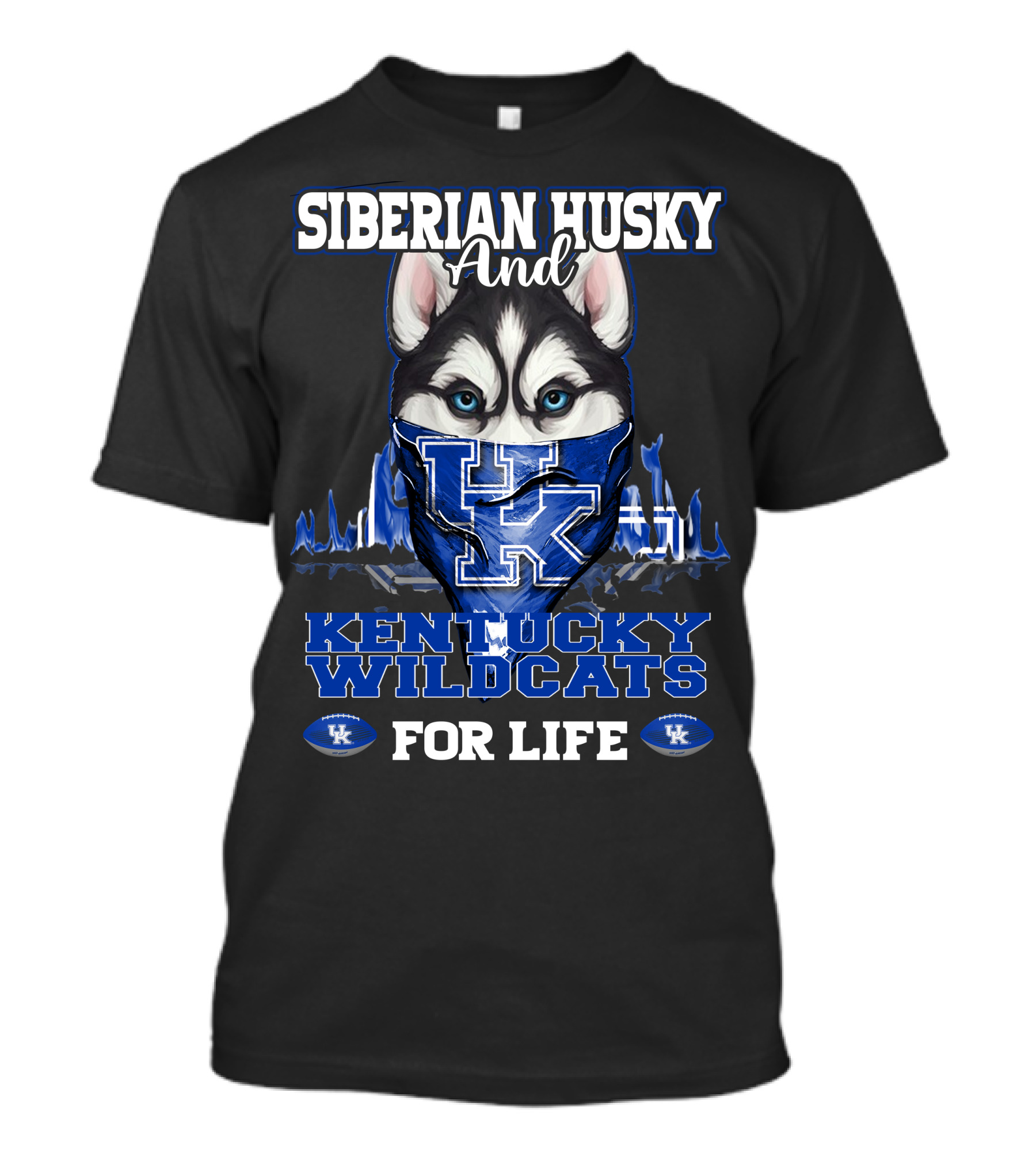 Siberian Husky And Kentucky Wildcats For Life T-Shirt
