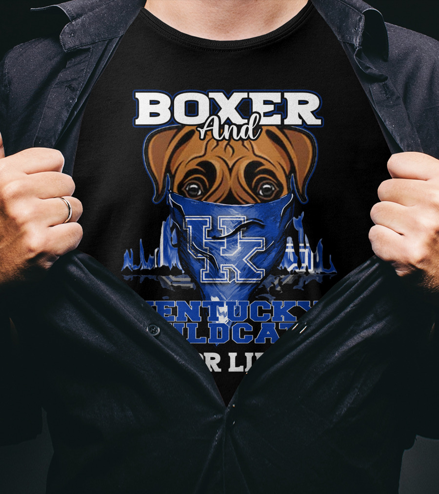 Boxer And Kentucky Wildcats For Life UK T-Shirt