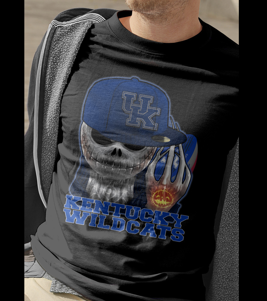 Kentucky Wildcats Jackskull Pumpkin Basketball Hat T-Shirt