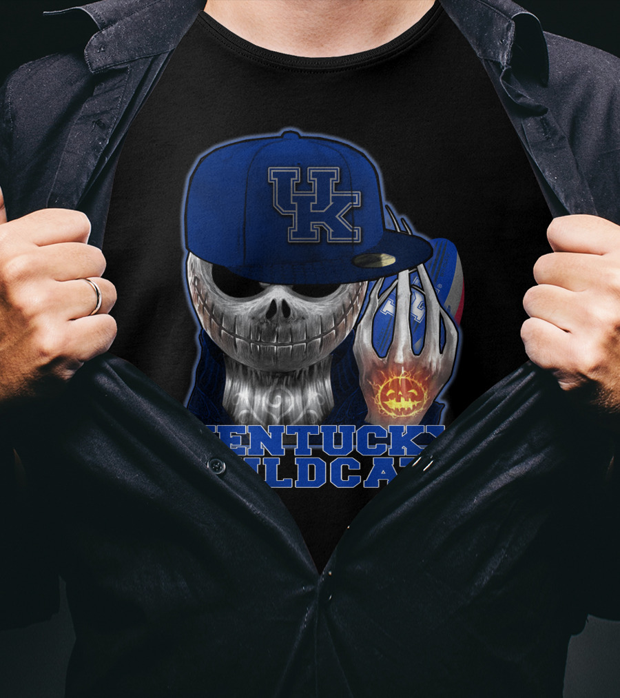 Kentucky Wildcats Jackskull Pumpkin Basketball Hat T-Shirt
