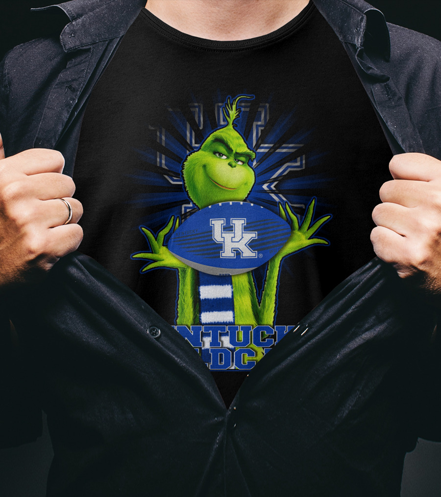 Grinch Holding Kentucky Wildcats Football T-Shirt