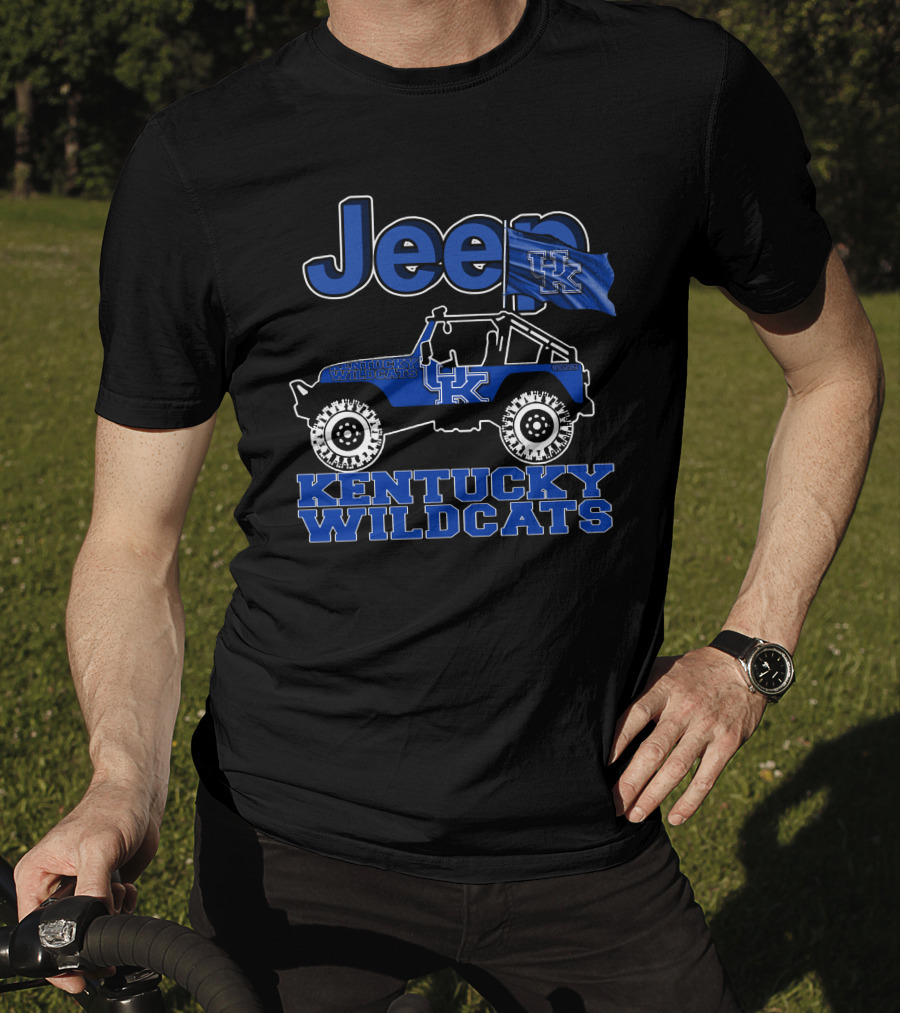Jeep Kentucky Wildcats UK Flag Off-Road Vehicle T-Shirt
