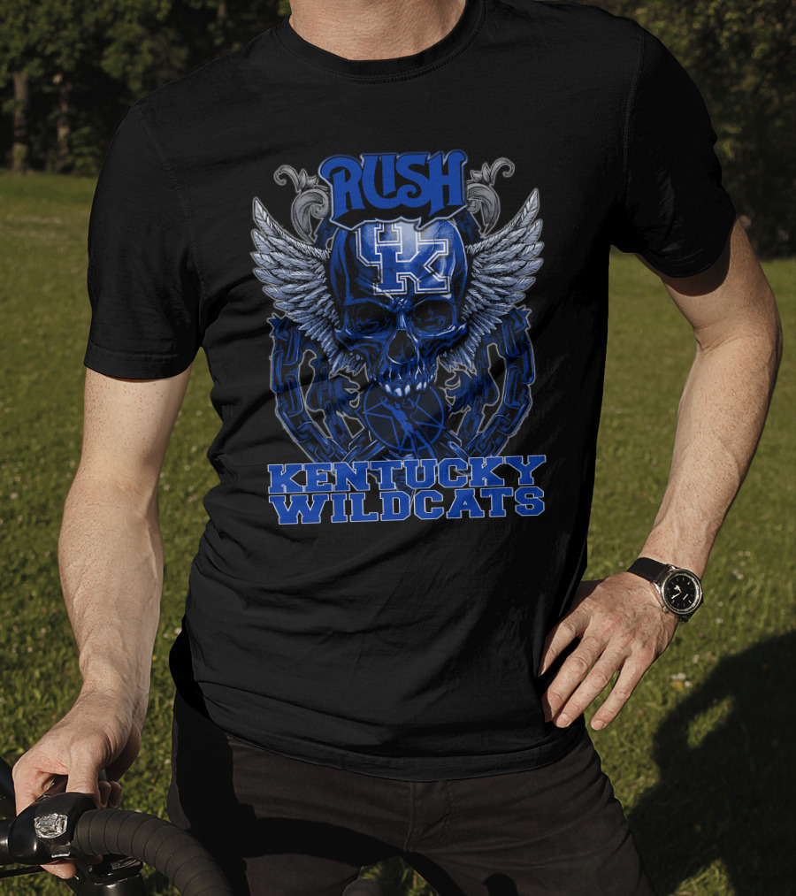 Rush Kentucky Wildcats Skull Winged T-Shirt