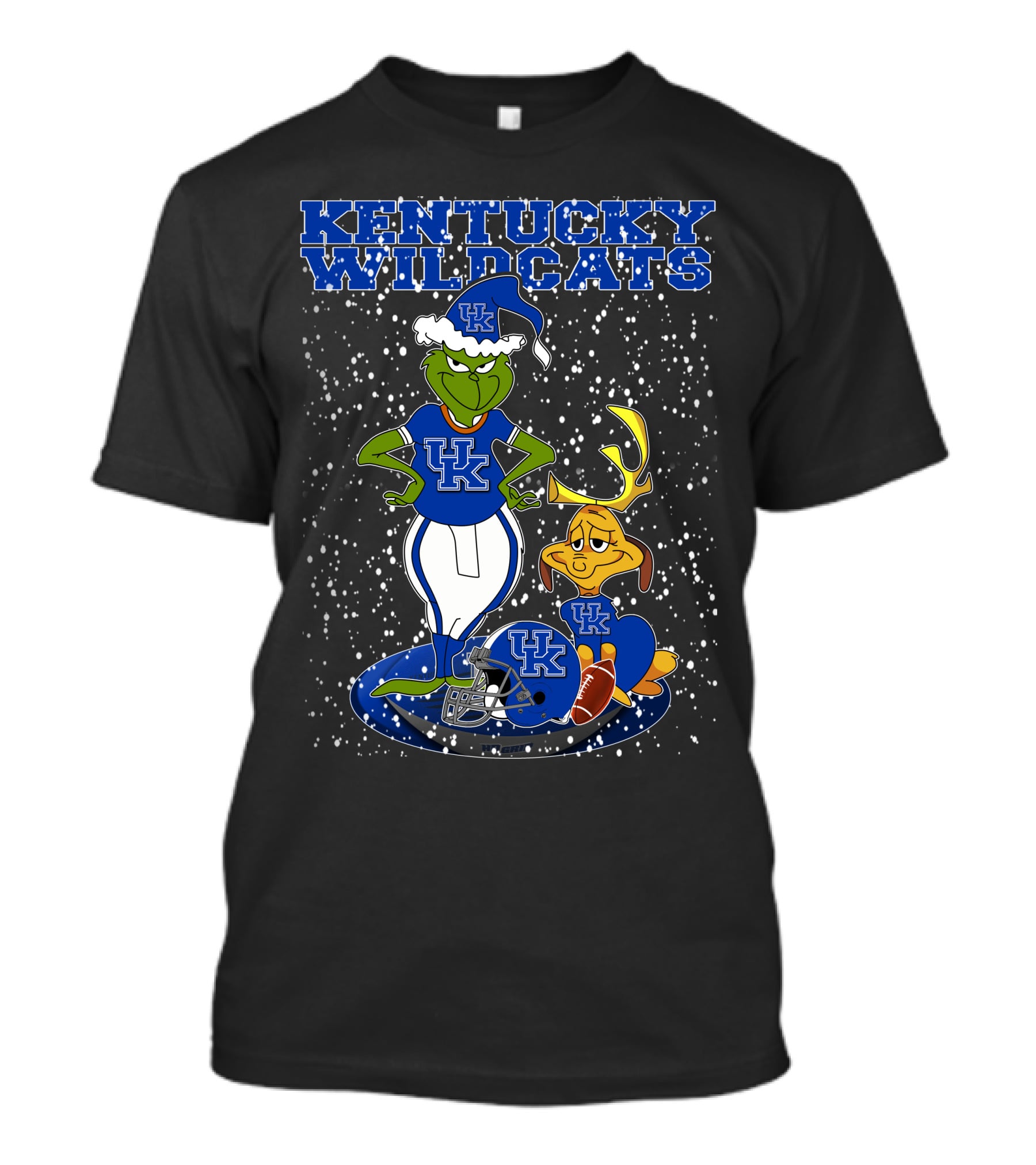 Grinchxmas Kentucky Wildcats UK Football Snowy Scene T-Shirt