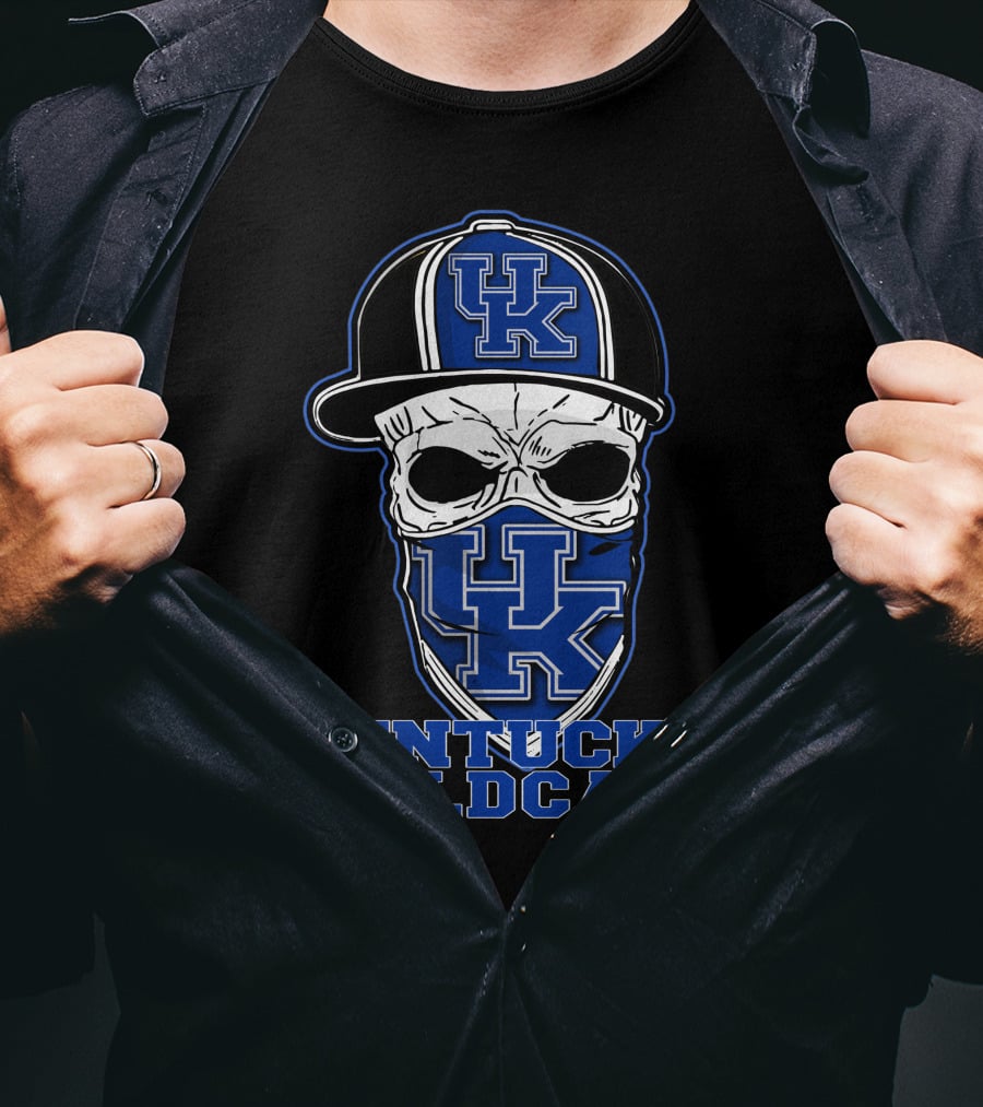 Kentucky Wildcats Skull Hat UK T-Shirt