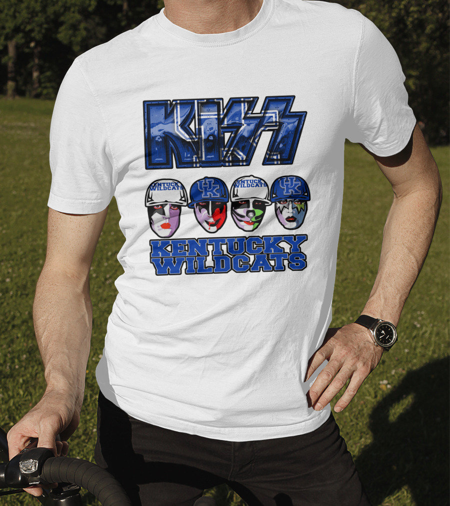 Kiss Kentucky Wildcats Blue Rock And Roll Band Fans T-Shirt