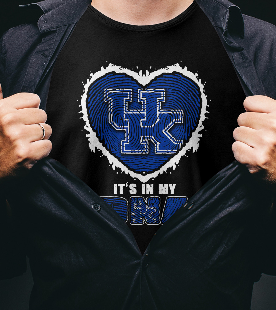 It's In My DNA Kentucky Wildcats UK Heart Fingerprint T-Shirt