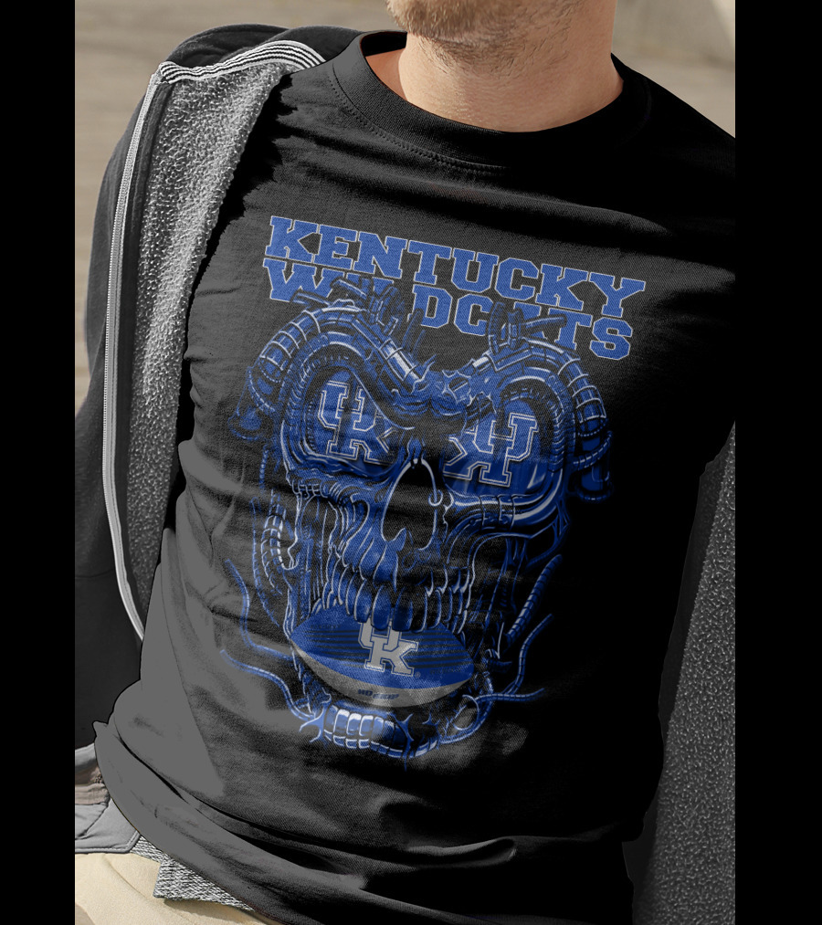 Kentucky Wildcats Dragonskull Football Helmet T-Shirt